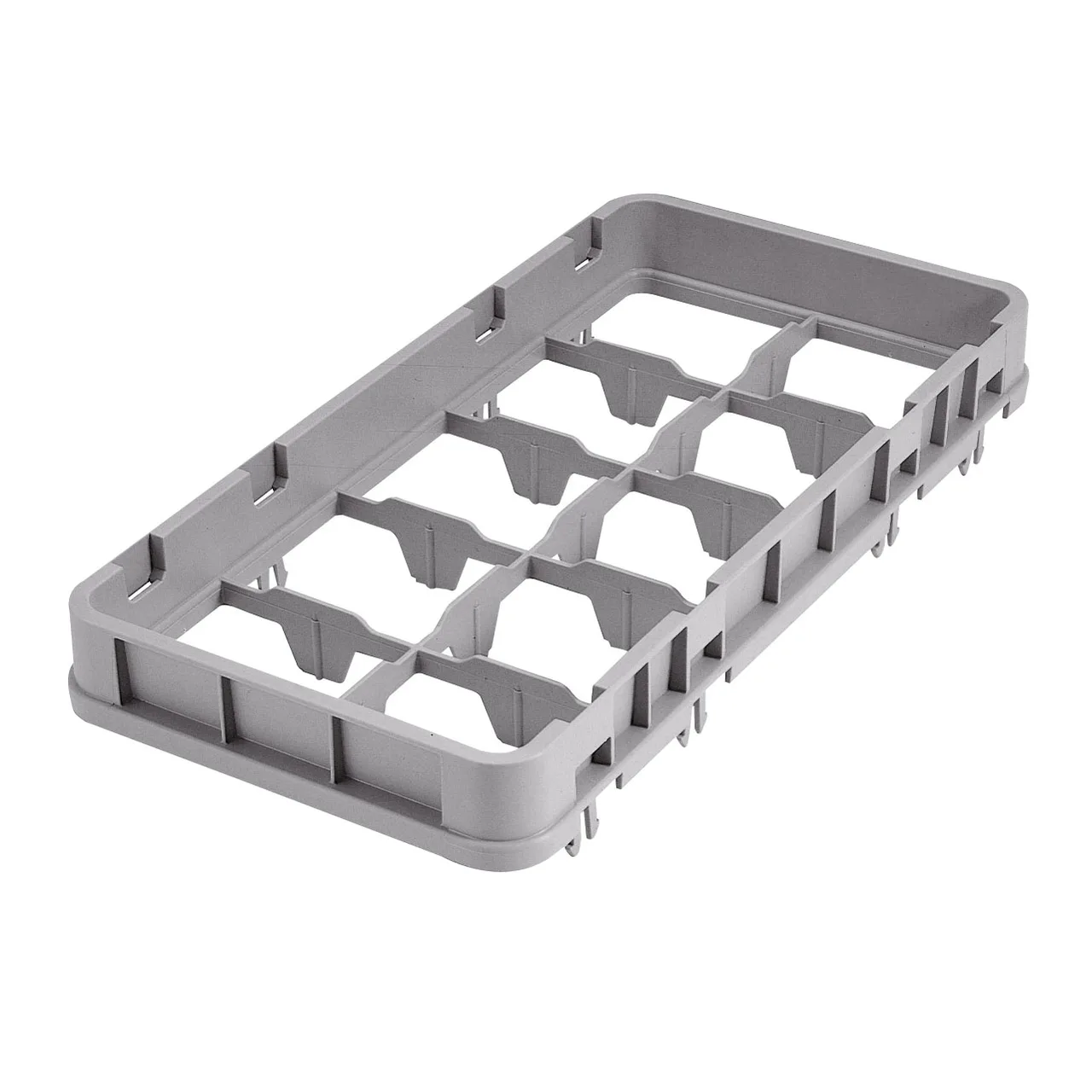 Cambro 10HE2151 Half Size Dish Rack Extender, 10 Compartments, Soft Gray, 19-3/4" x 9-7/8"