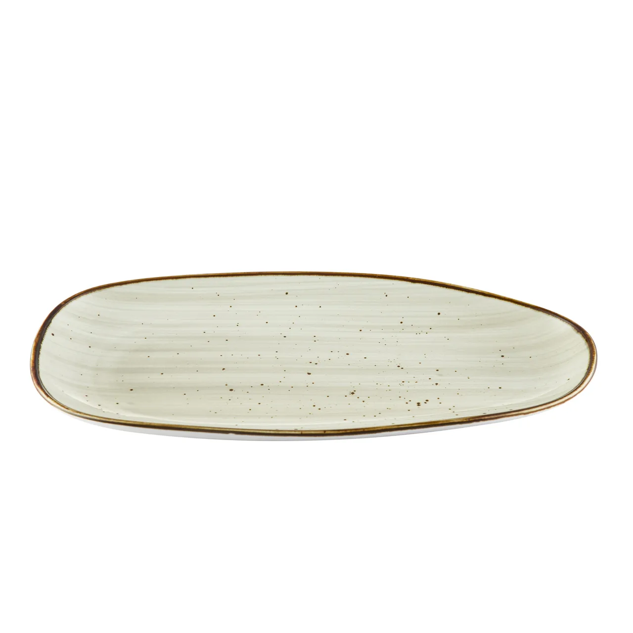 CAC China TUS-614-BGE Tucson Platter 13" x 6-1/2" Oval Porcelain Beige Glaze DW/O/MW Safe - Dozen