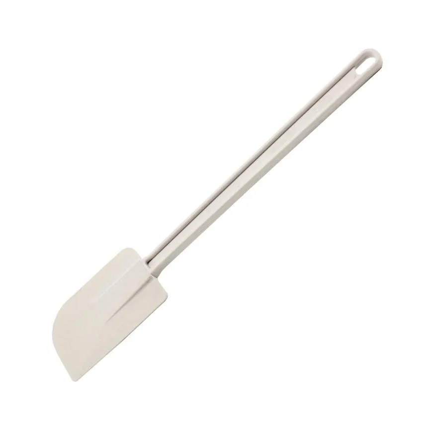 Omcan USA 80031 Kitchen Spatula, 14" Flat Blade, White Plastic Handle, 12"-14" Overall Length
