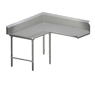 John Boos CDT4-K6060SBK-L Clean "L" Shaped Dishtable w/ Island Design, Left, 10" Backsplash