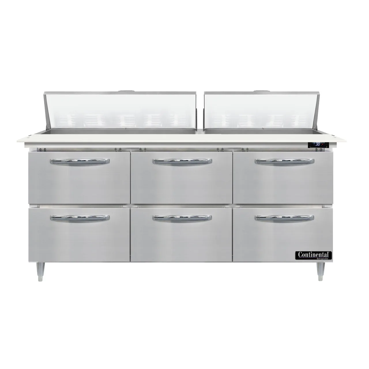 Continental Refrigerator D72N18C-D 72" Sandwich / Salad Prep Table w/ 6 Drawers, 18 Pans