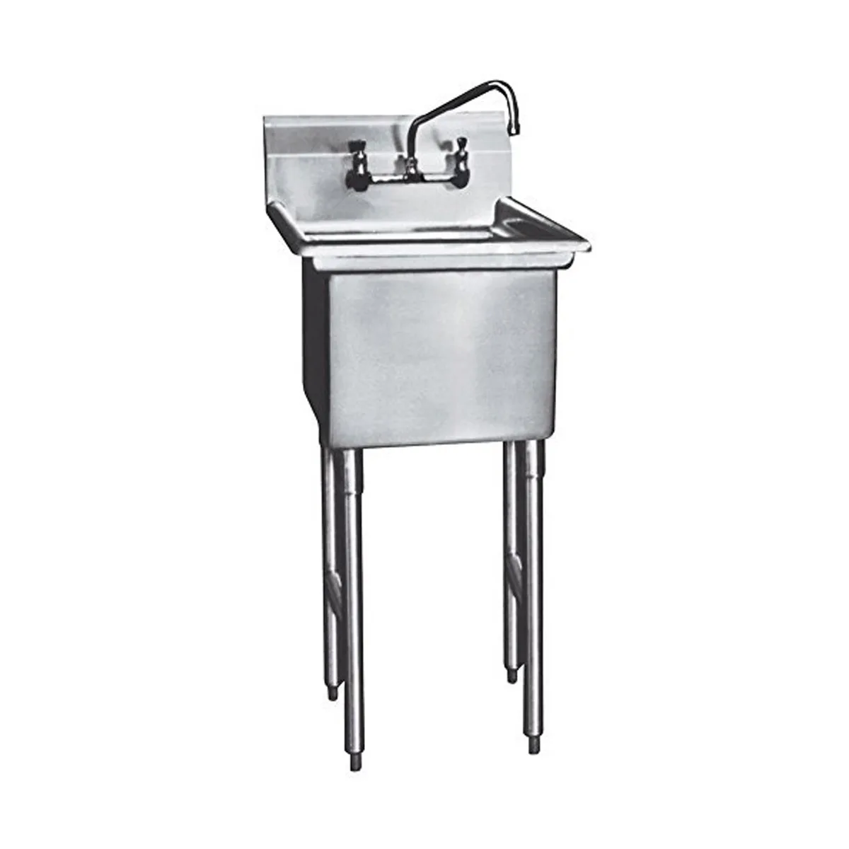 Winholt WS1T2424 29.5" One Compartment Sink, 24"W x 24"L Bowl Without Drainboards
