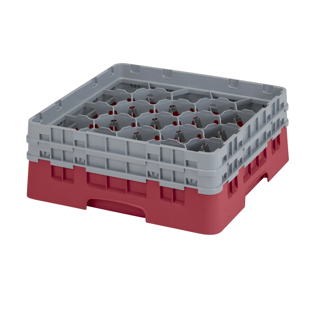 Cambro 20S434416 Camrack Glass Rack, Full Size, 20 Compartments, 3-7/8" Max Dia, 5-1/4" Max Height, Cranberry Red