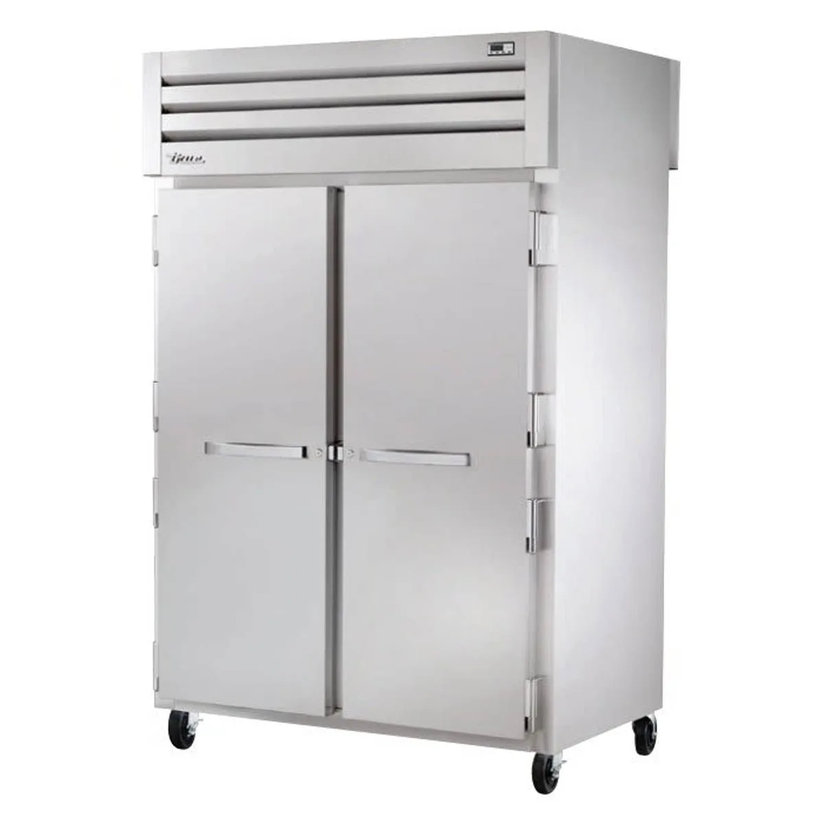 True STA2HPT-2S-2S 2-Section " Pass-Thru Heated Holding Cabinet, 2-Door Solid Stainless Steel, 6 Shelves, 3kW 208-230V