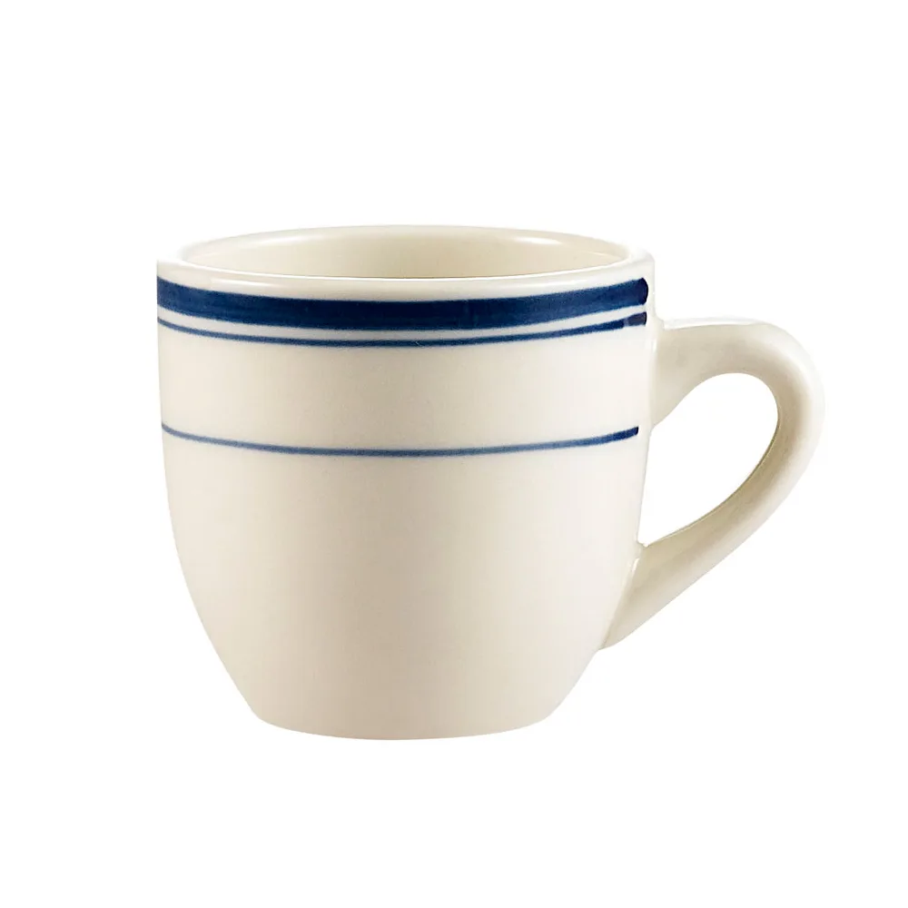 CAC China BLU-35 Demitasse Cup 3.5 oz (2.5" Dia x 2.5" H) Stoneware Safe American White - 1 Dozen