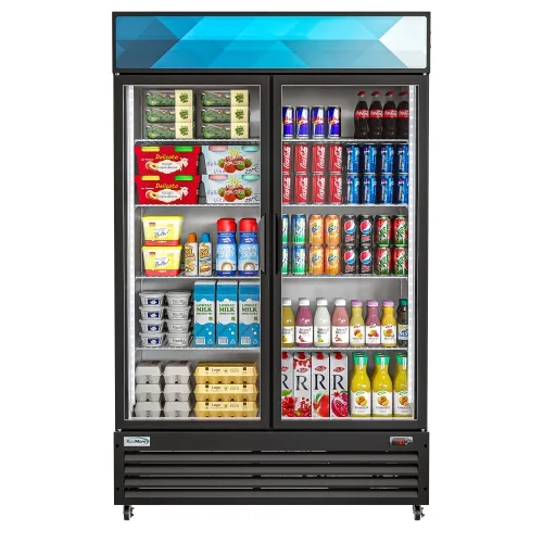 Koolmore MDR-2GD-35C - 2‑Section 38 cu ft. Glass Door Refrigerator, 47" Width, 1/2 HP, R‑290, Lighting