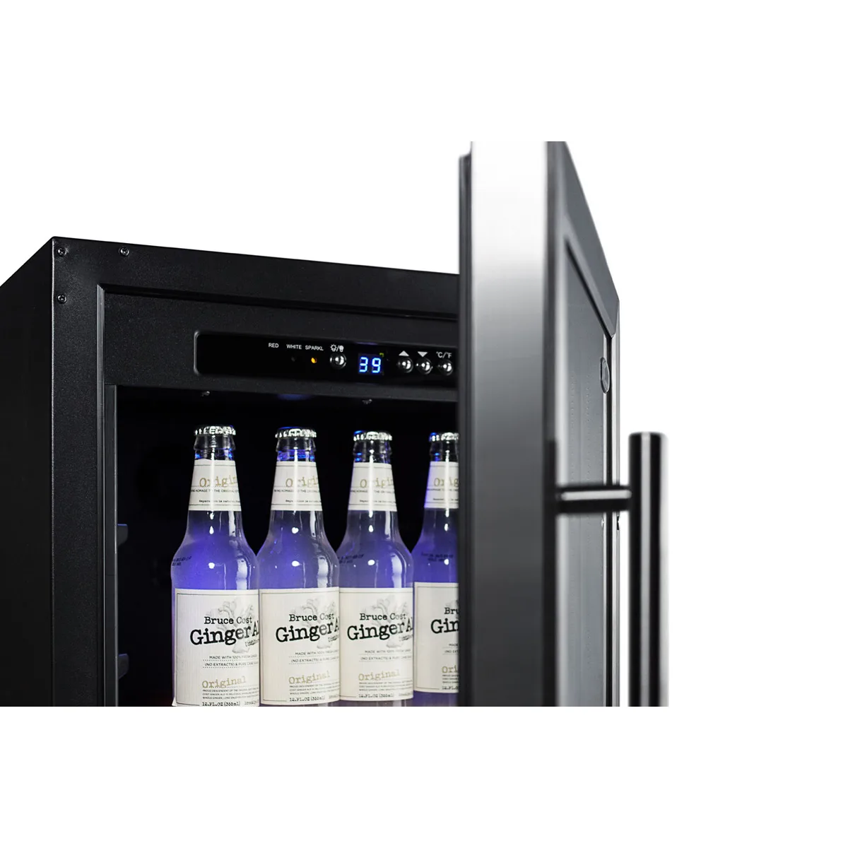Summit SCR1841B 18" Beverage Center w/ Right Glass Door, Black Exterior, 2.7 cu.ft