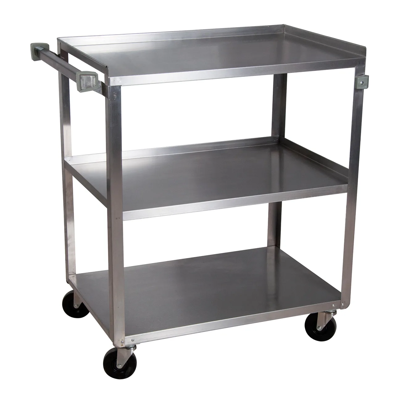 BK Resources BKC-1827S-3S Stainless Steel 3 Shelf Utility Cart - 27"L x 18"W Shelf