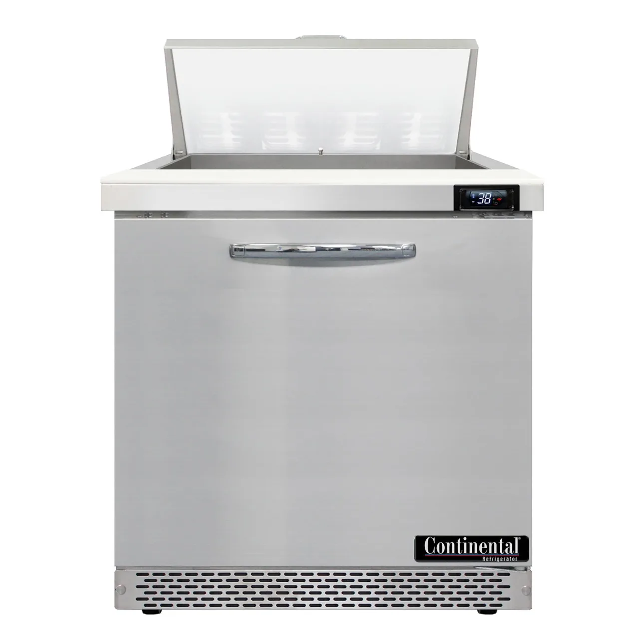 Continental Refrigerator SW32N8-FB 32" 1-Door Sandwich and Salad Prep Table, 8 Pans, Stainless Steel Exterior