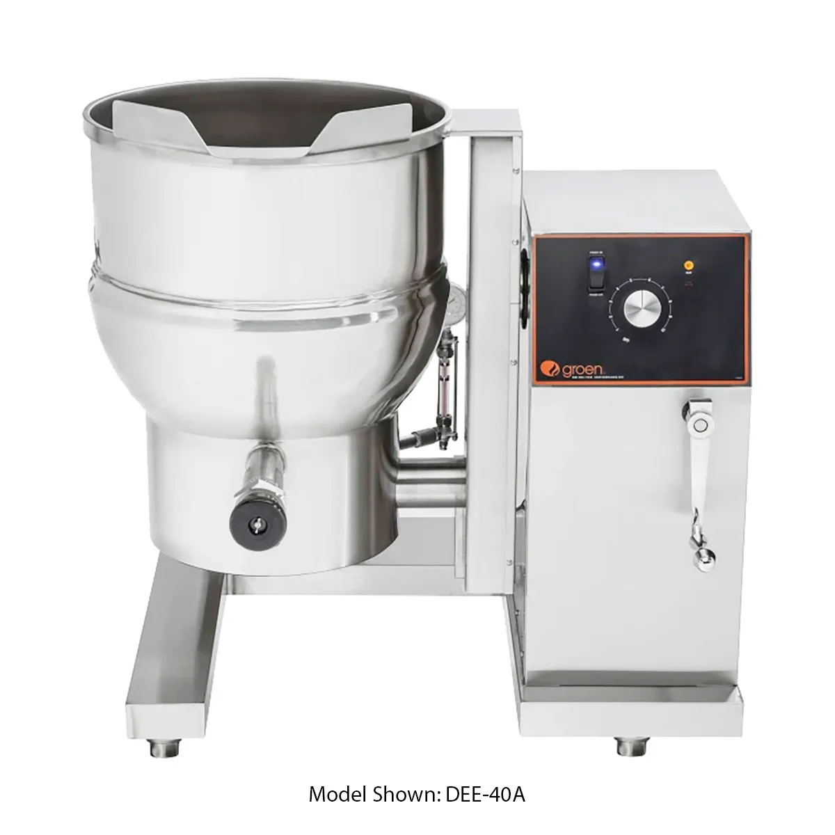 Groen DEE-40C2T 40 Gallon Floor Tilting 2/3 Steam Jacketed Electric Kettle, Cook2Temp Controls