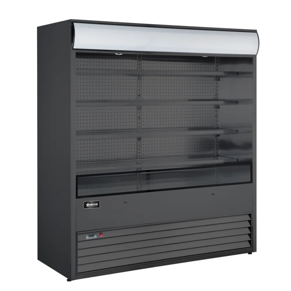 Omcan USA 48269 72" Vertical Grab-And-Go Refrigerated Open Air Merchandiser in Black