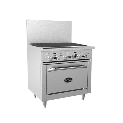 Royal Range of California RR-36RB-C 36" Gas Restaurant Range w/ 36" Full Radiant Charbroiler, (1) Convection Oven, 120.000 BTU