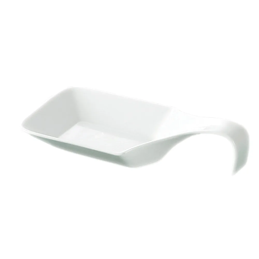 CAC China PTS-46 - Square Soup Spoon Bowl, 9‑Ounce 9" Porcelain White, Dishwasher Safe - 1 Dozen