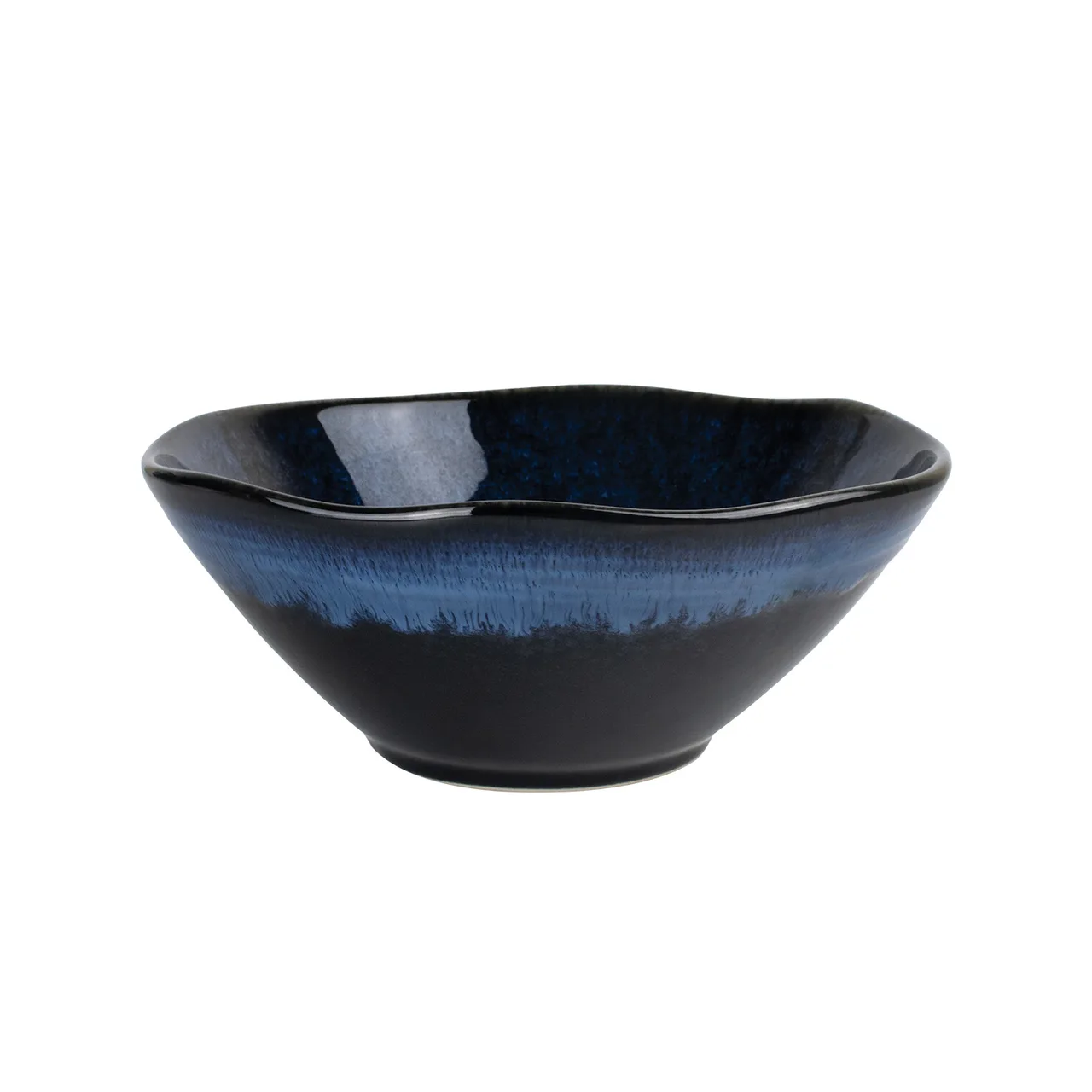 CAC China NEP-B7 - Neptune 27 oz (7") Starry Night Blue/Black Salad Bowl, 7" Diameter - 1 Dozen