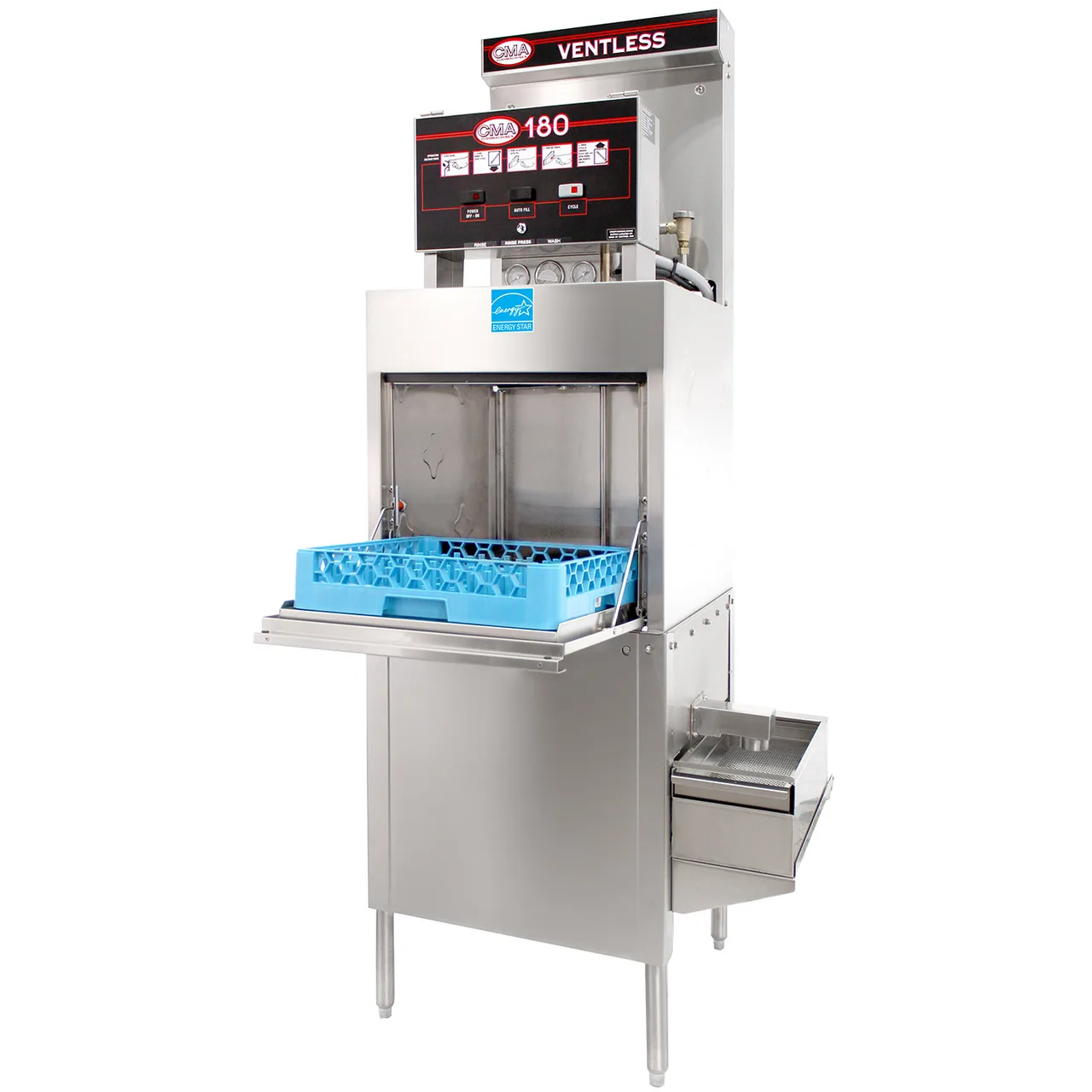 CMA Dishmachines 180-VL FL 25" Door Type Ventless Dishwasher - Front Loading, 21 RPH - High Temp