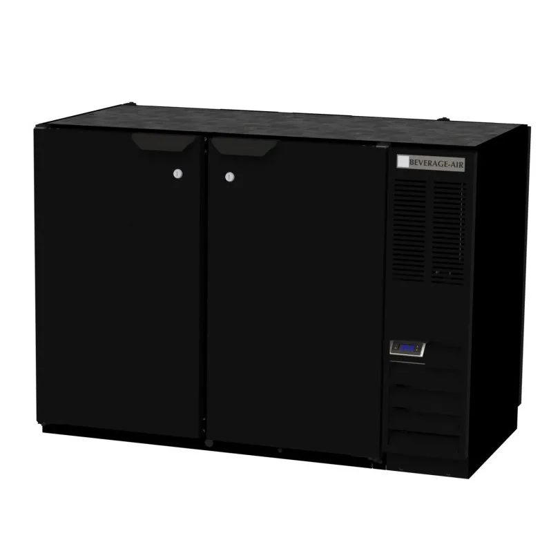 Beverage Air BB48HC-1-F-PT-B 48" Two Section Pass-Thru Solid Door Back Bar Cooler