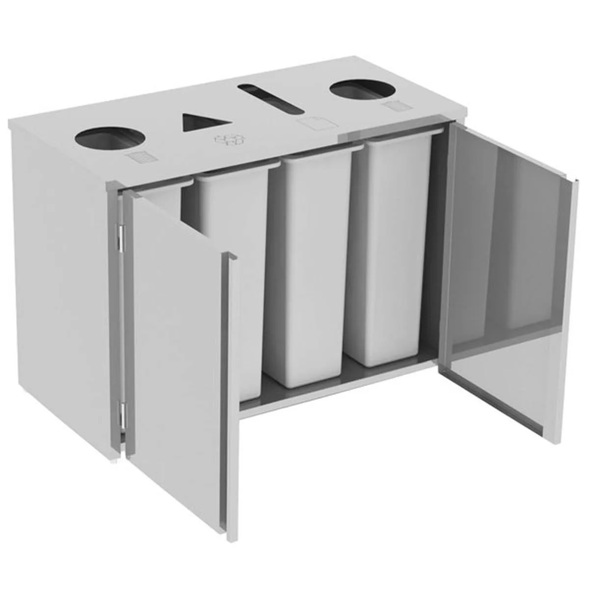 Lakeside 3318 Waste & Recycle Station, 48-1/2"W X 23-1/4"D X 34-1/2"H