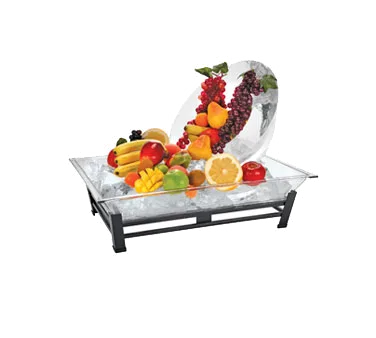 Cal-Mil IP102-13 Ice Display, Black Coated, 28.5" W x 20.5" D x 10" H, PETG Pan, 400 lb Capacity