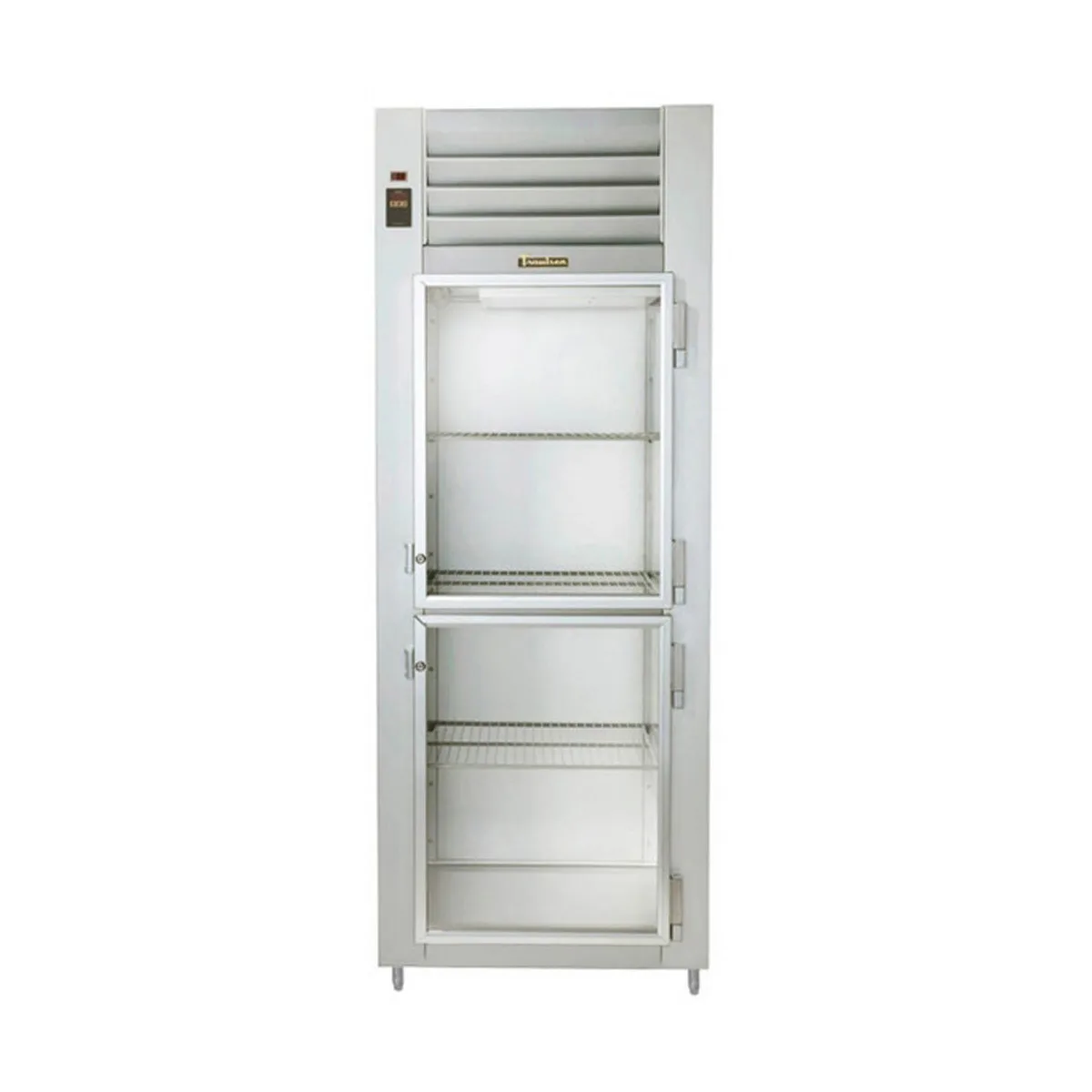 Traulsen G17004P 30" 1-Section Pass-Thru Refrigerator w/ 4 Half Glass-Solid Doors (left hinged), R-450A, 25.3 cu. ft.