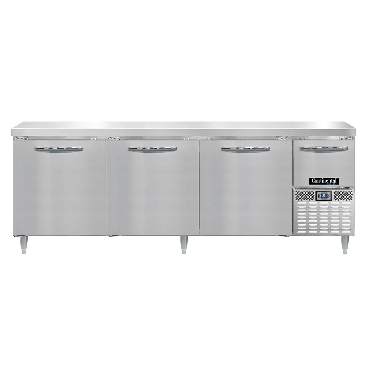 Continental Refrigerator DRA93NSS 93" Worktop Refrigerator w/ 3 Full & 1 Half Doors