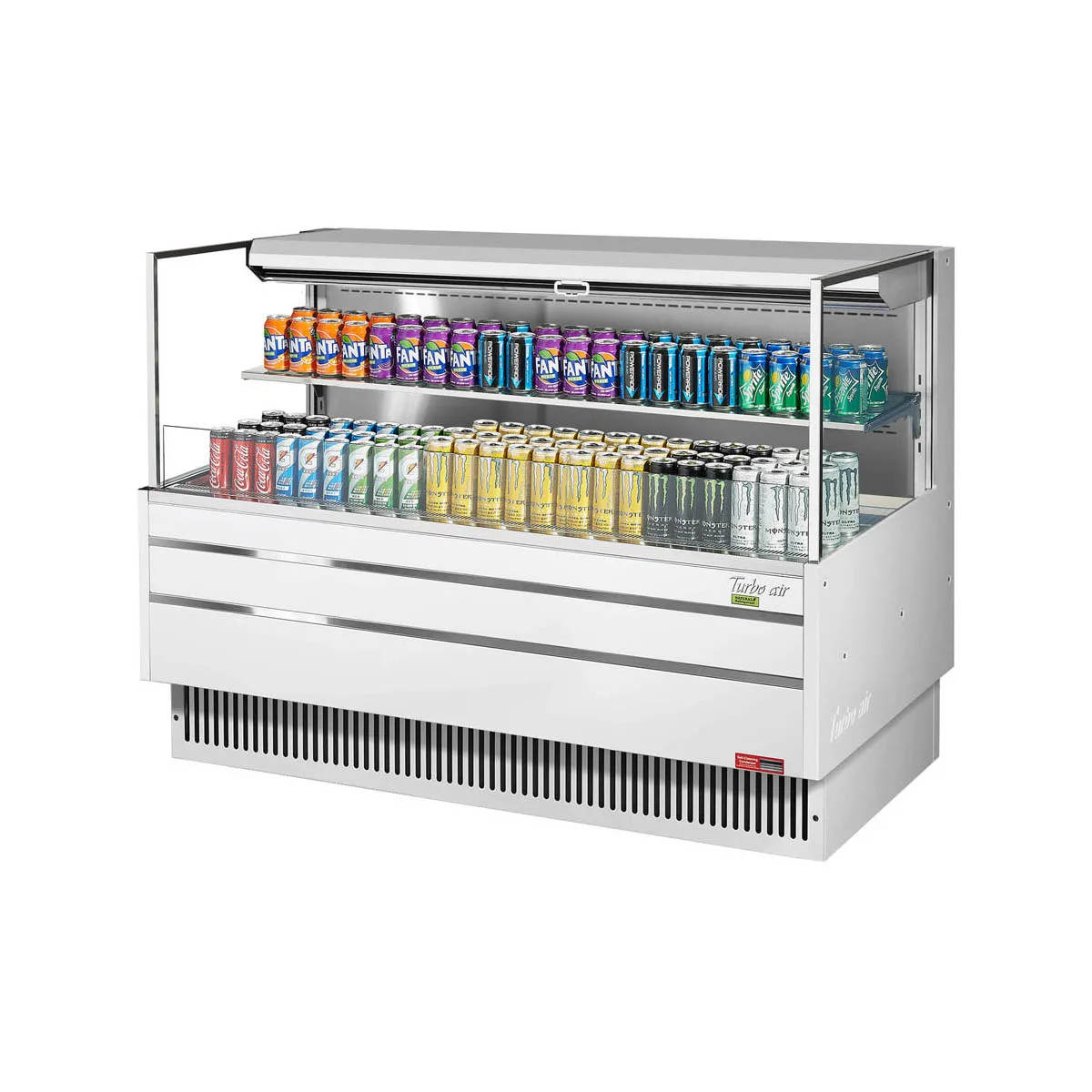Turbo Air TOM-60L-UF-W(B)-2S-N 58" Horizontal Open Air Merchandiser, Specify Exterior, Self-Contained