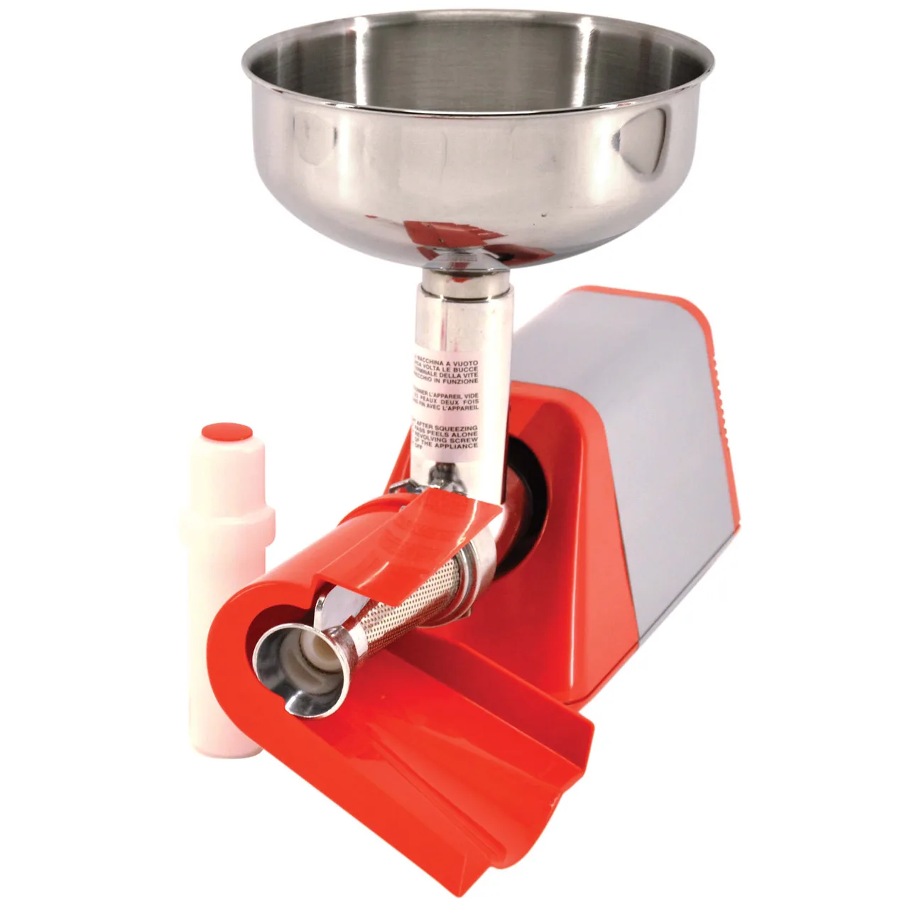 Omcan USA 11001 Electric Tomato Squeezer 1/3 HP 110V 60Hz Plastic Cover NEMA 5‑15P Made in Italy