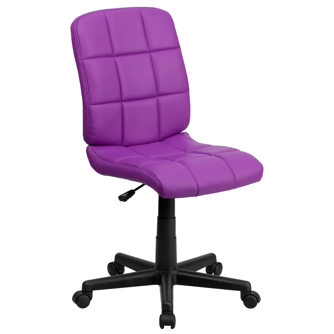 Flash Furniture GO-1691-1-PUR-GG Swivel Task Chair, Purple, 34"-38-3/4" Height, 250 lb, Armless, Dual Casters