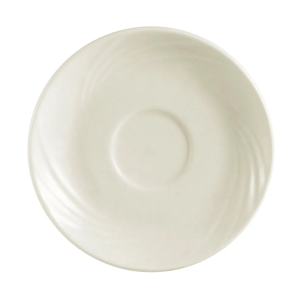CAC China GAD-55 Round Porcelain Saucer 5.25" Dia x 0.5" H Bone White Microwave Safe - 1 Dozen