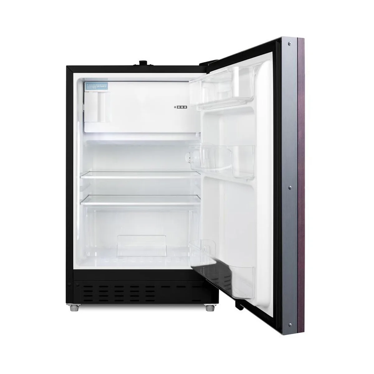 Summit ALRF49BIF 19" Undercounter Refrigerator Freezer in Black, w/ Panel Ready Door, 2.68 cu. ft.