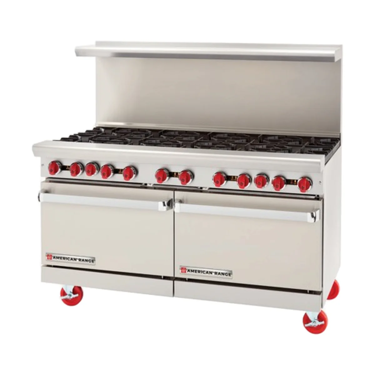 American Range AR-10-DSB 60" Gas Restaurant Range w/ (2) Cabinet/Storage Bases, 320.000 BTU