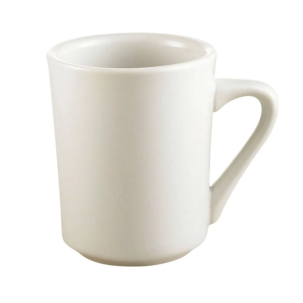 CAC China SI-8-W - Franklin 8‑oz Mug, 3‑3/8" Dia x 4‑1/4" H, Ceramic, Dishwasher Safe - 1 Dozen