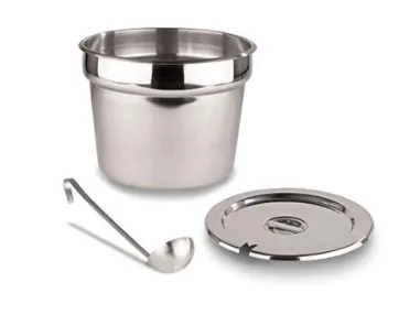 Nemco 68393-7 Soup Warmer Inset, 7-Qt, With Cover & Ladle, Aluminum, Fits #6510 Series