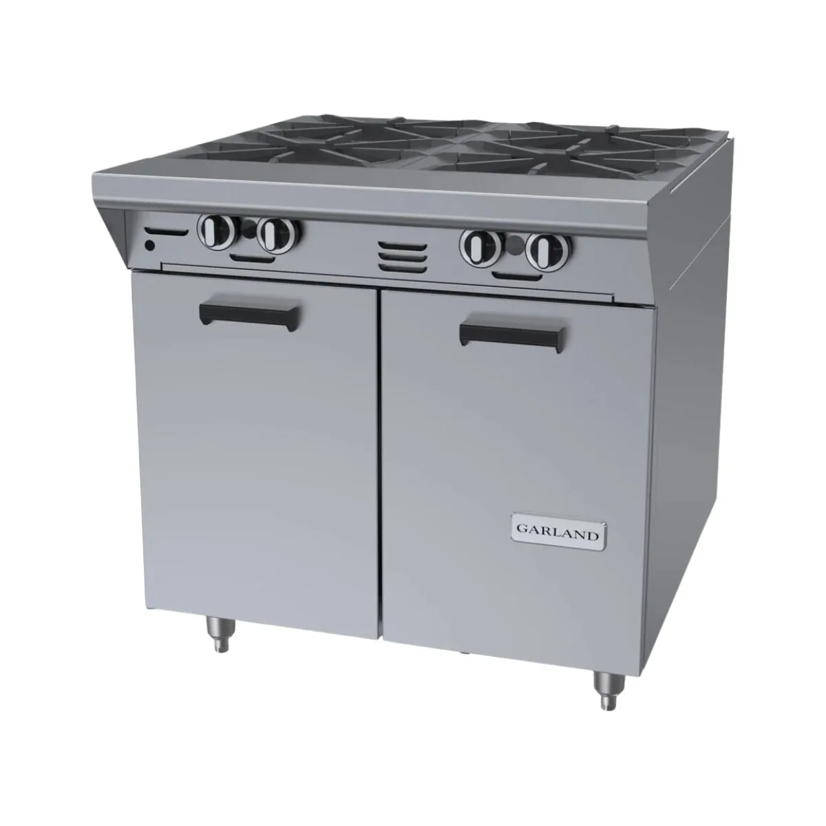 Garland US Range M44S 34" Gas Heavy Duty Range w/ (4) Open Starfire Burners, (1) Cabinet Base, 140.000 BTU