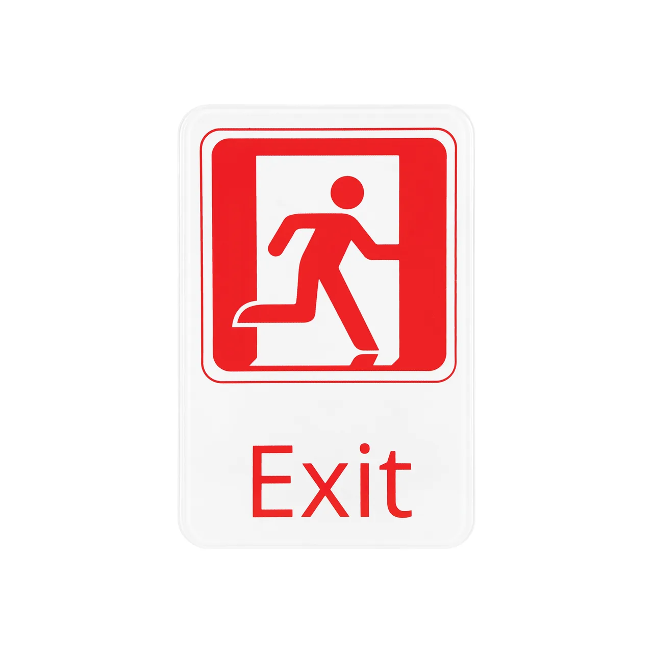 CAC China SCE9-EX02 Compliance Sign, 6" x 9", English, Exit, Heavy-Duty Plastic, White