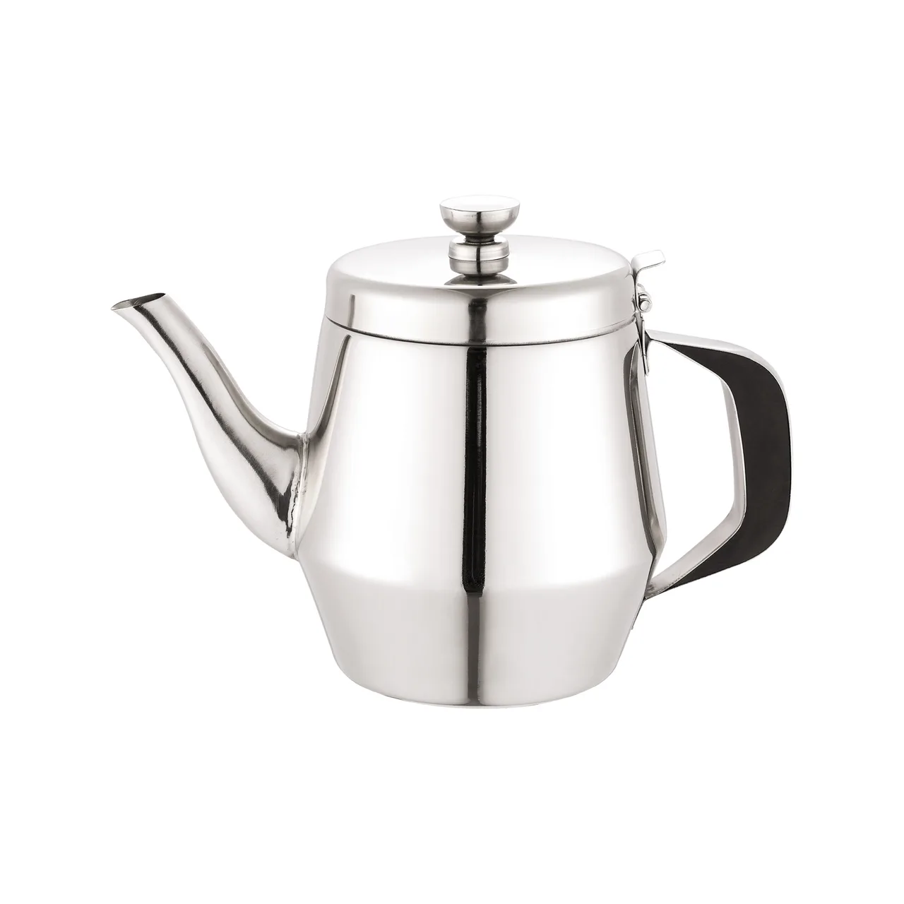 CAC China BVTP-20 Stainless Steel Teapot, 20 oz., Gooseneck, Hinged Lid, Mirror Finish