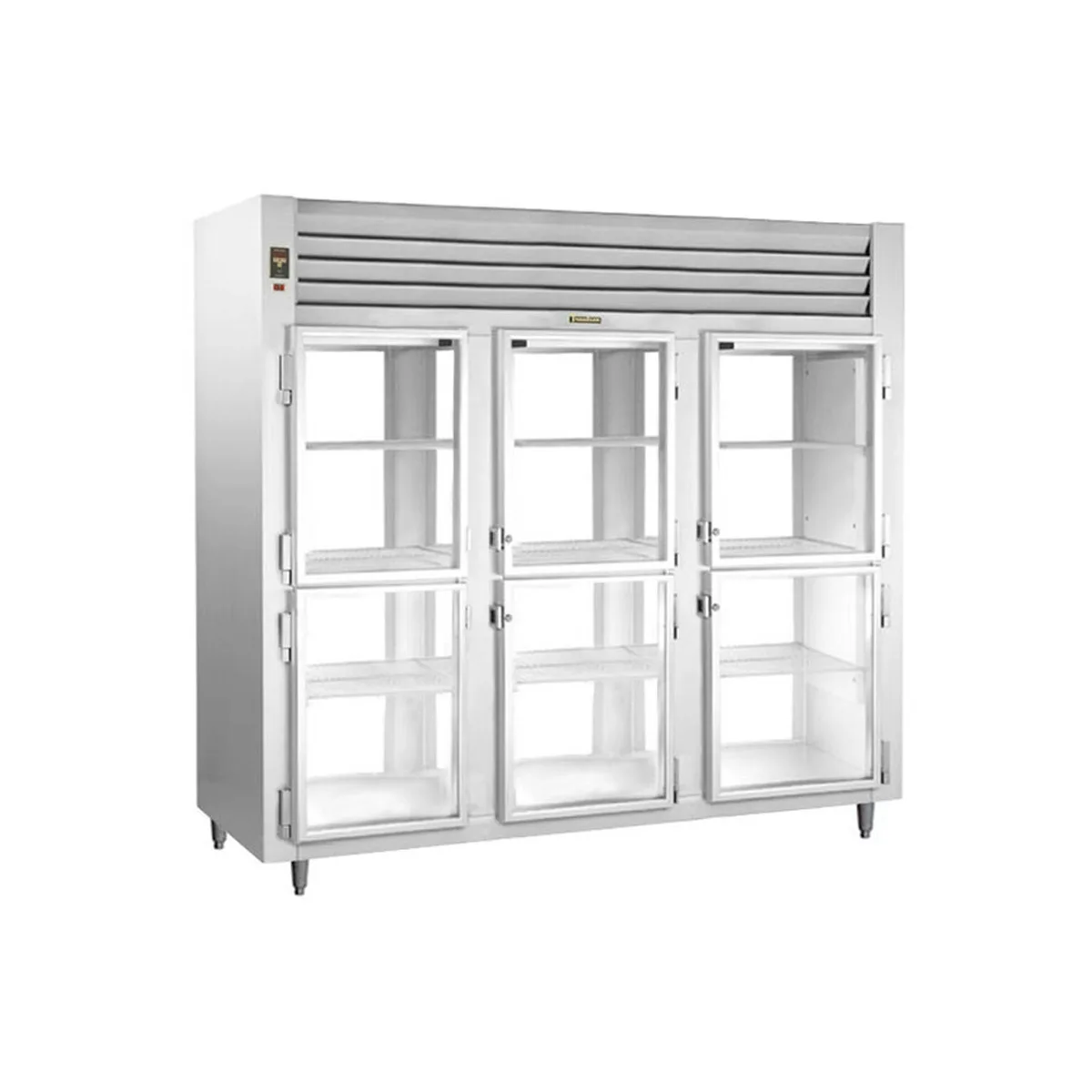 Traulsen RHT332NP-HHG 76" 3-Section Pass-Thru Refrigerator w/ 12 Half Glass Doors, Remote, 76.25 cu. ft.
