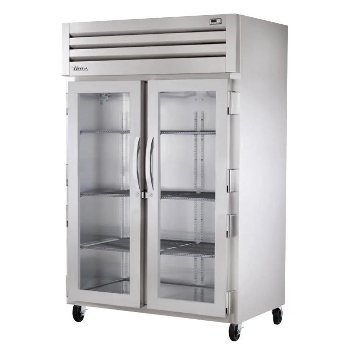 True STR2H-2G 2-Section " Reach-In Heated Holding Cabinet, Stainless Steel, 2 Glass Doors with Locks