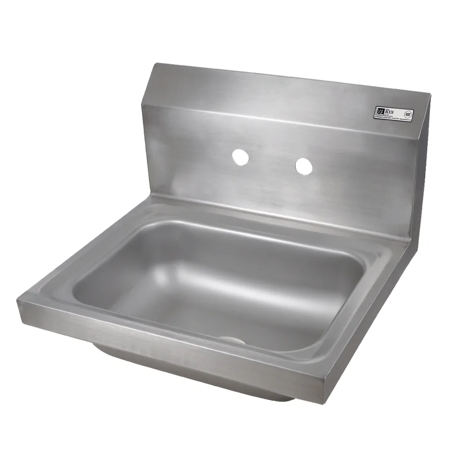 John Boos PBHS-W-1410-8OC 17" Wall Mounted Hand Sink without Faucet - with Double Splash Holes