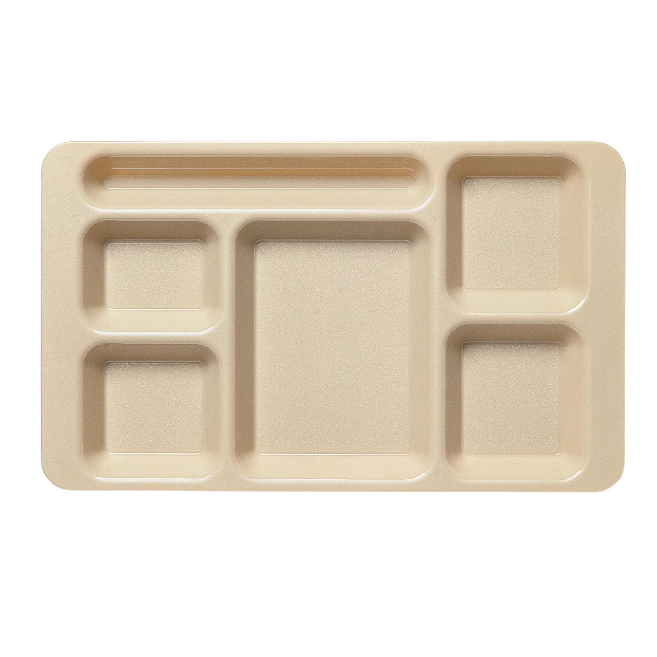 Cambro 1596CW133 6-Compartment Tray, 9" x 15", Beige Polycarbonate, NSF EcoSafe, Dishwasher Safe