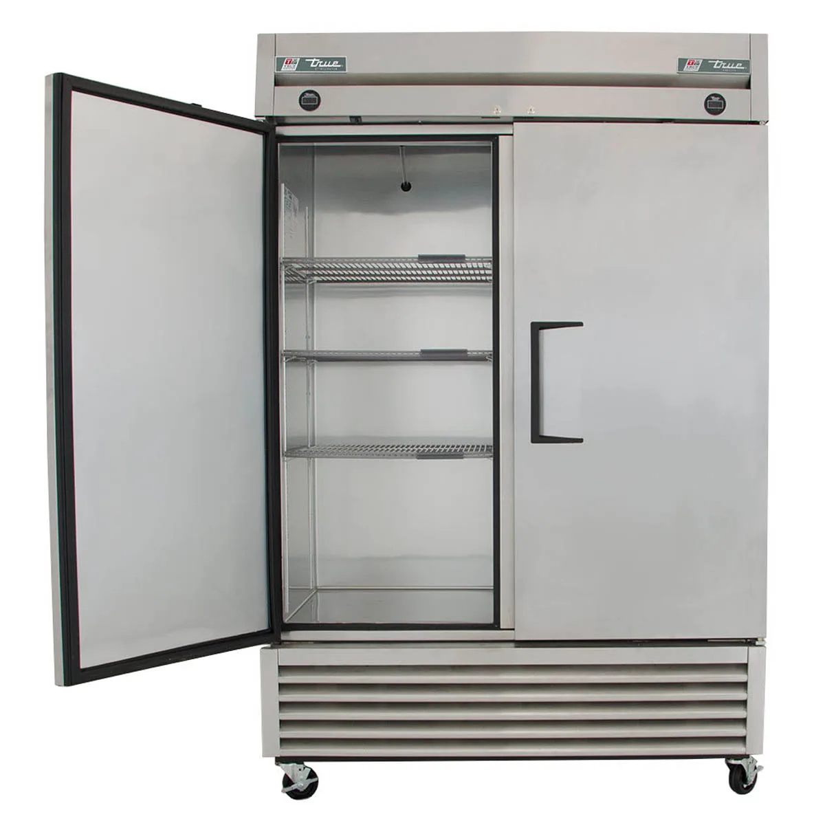 True T-49DT-HC 54" 2-Section Reach-In Refrigerator Freezer Combo w/ 2 Solid Doors