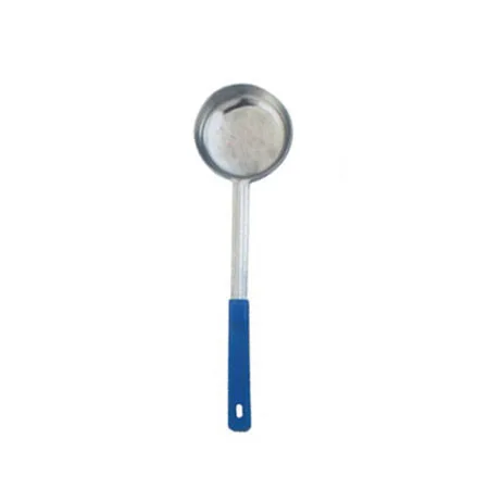 Omcan USA 80781 - 8 Oz One-Piece Stainless Steel Solid Portion Control Spoon With Blue Handle