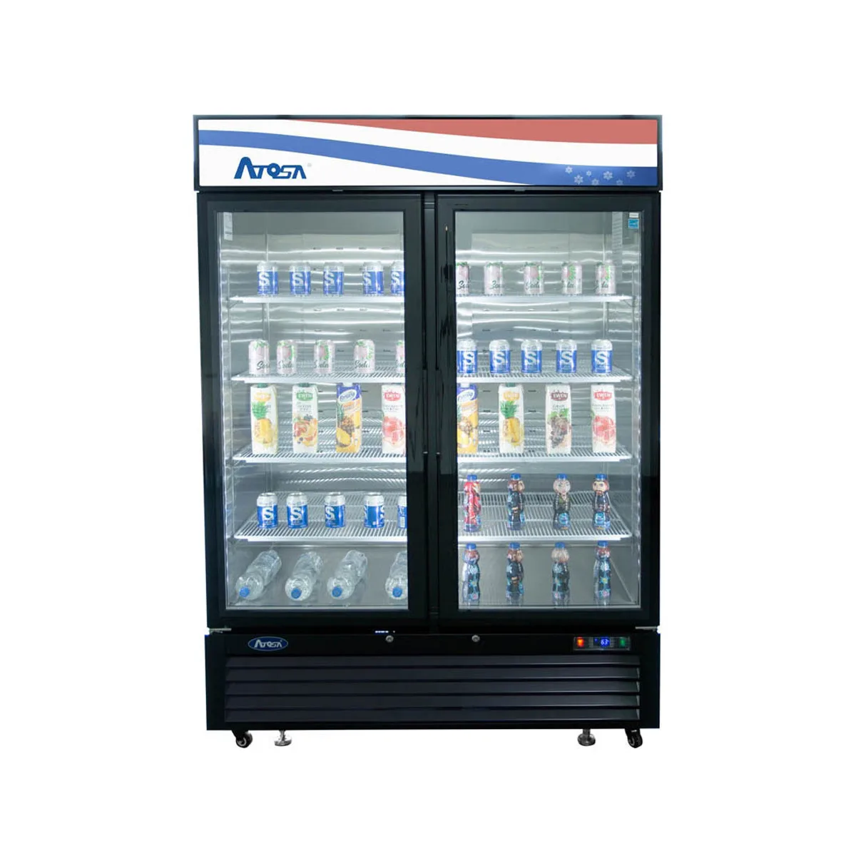Atosa USA MCF8733GR 39" 2-Section Merchandiser Refrigerator w/ 2 Swing Glass Door, 28.5 cu. ft.