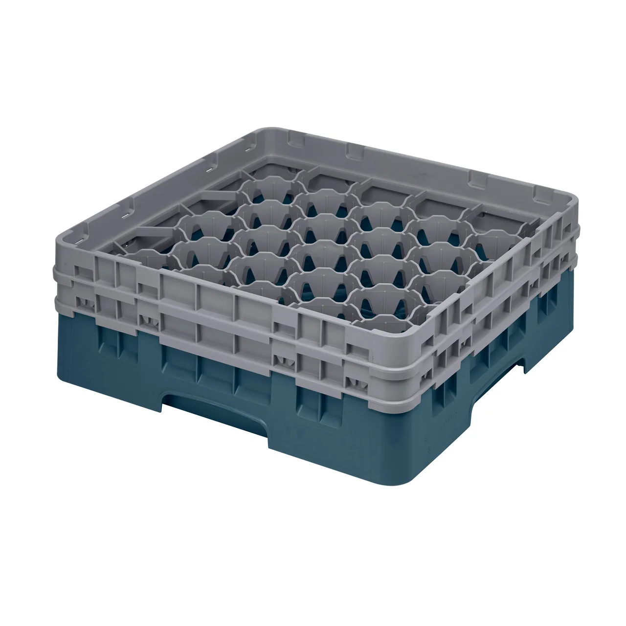 Cambro 30S434414 Camrack Glass Rack, Teal, Full Size, 19-3/4 x 19-3/4, 30 Compartments, 3-1/8 Max Dia, HACCP