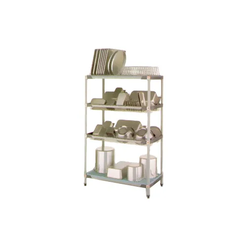 Metro PR48X3 MetroMax i Stationary Drying Rack with 2 Drop-Ins, One Tray Rack and 1 Bulk Shelf, 24" x 48" x 74"