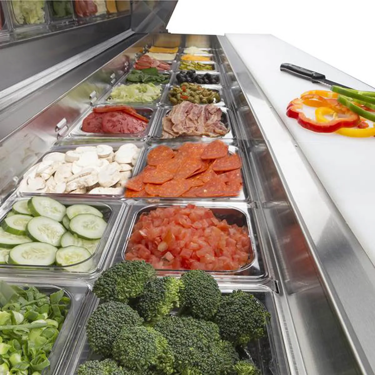 Maxx Cold MXCR72SHC 72" Refrigerated Sandwich/Salad Prep Table w/ 3 Doors, 18 cu. ft. 