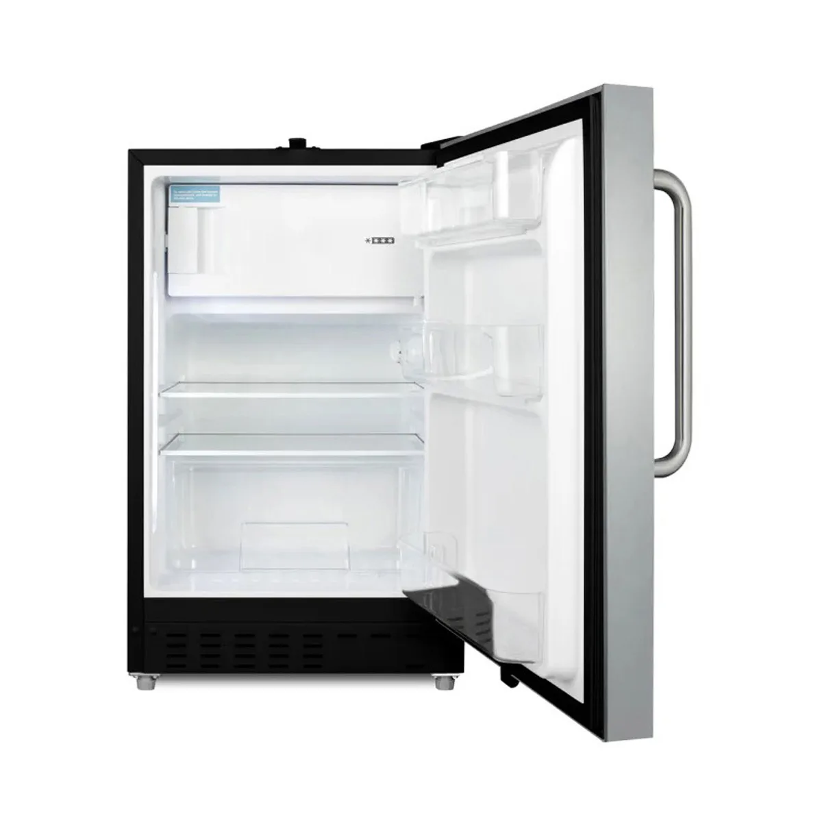 Summit ALRF49BCSS 20" Built-in or Freestanding Undercounter Refrigerator Freezer, Stainless Steel, 2.68 cu. ft.