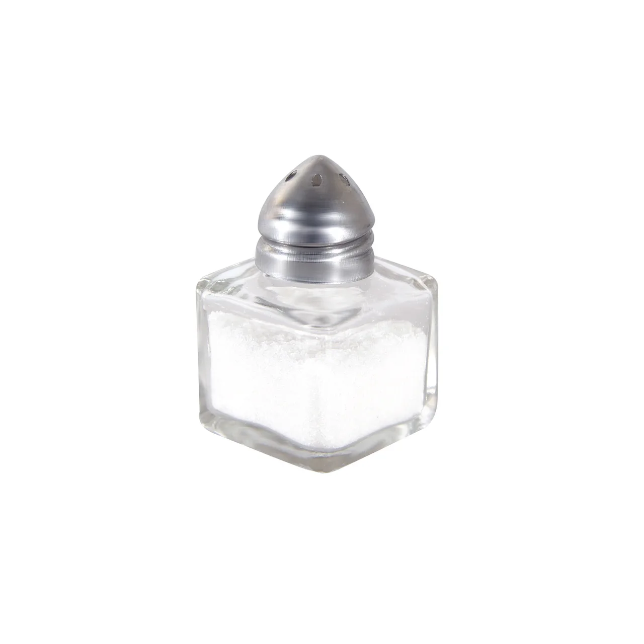 CAC China G1SQ-05S Square Salt Pepper Shaker, 1/2 oz Glass Jar with Stainless Steel Top – 1 Dozen