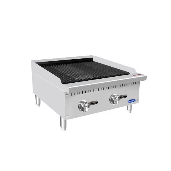 Atosa USA ATCB-24 24" Countertop Gas Radiant/Lava Rock Charbroiler w/ (2) Burners, 70.000 BTU