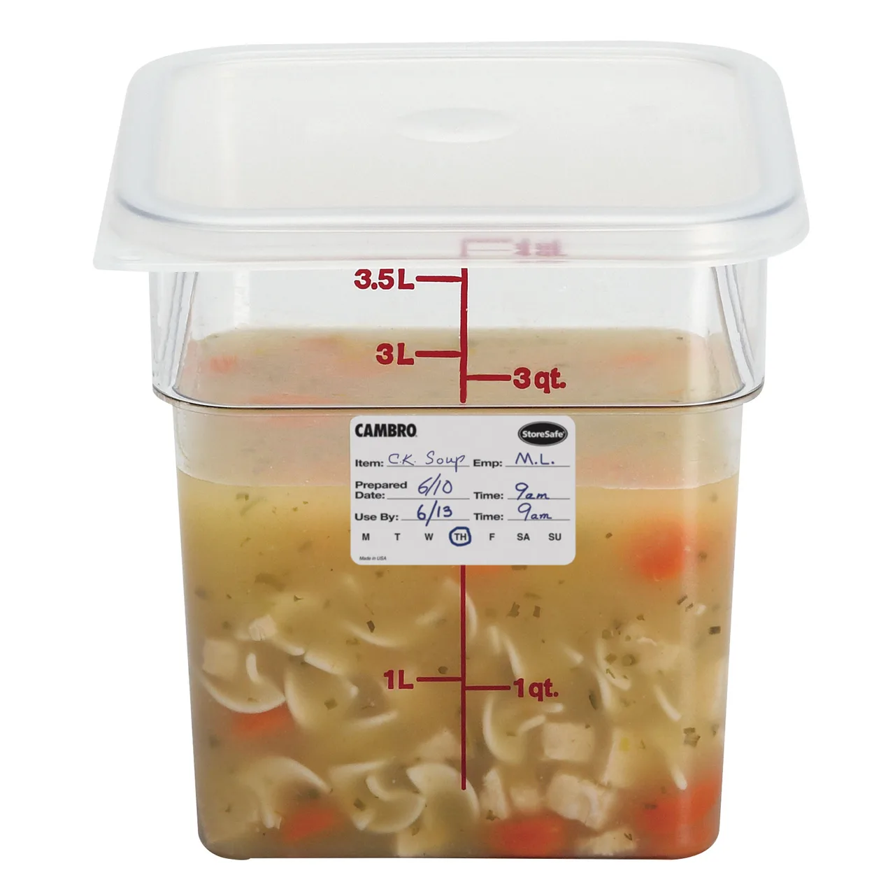 Cambro 23SLB6250 StoreSafe Food Rotation Label, 2" x 3", Dissolves in 30 Seconds, Microwave Safe, 100% Biodegradable, White, FDA Approved, Sold per Case