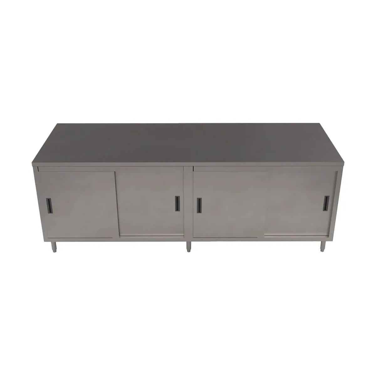 BK Resources CST-3684S Cabinet Base with Sliding Doors Chef Table, 84"W x 36"D - Square/Flat Edge